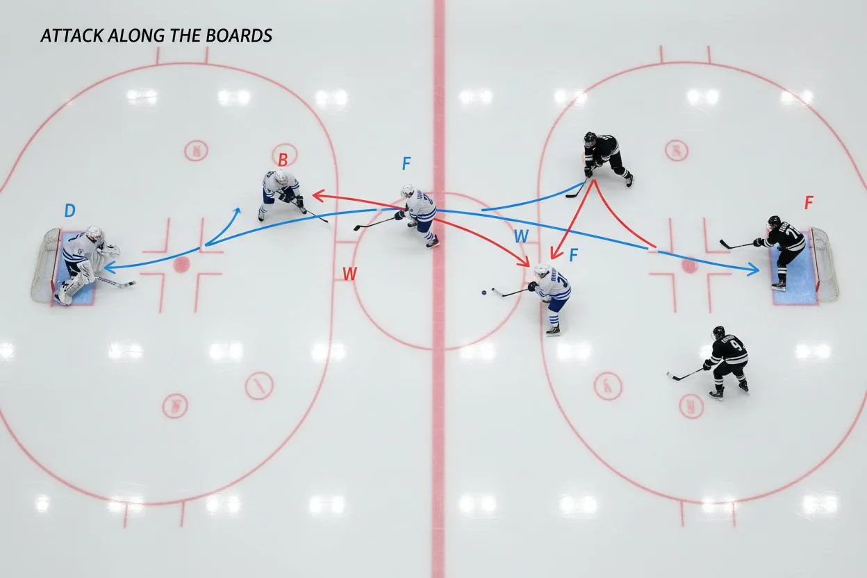 Ледовые схемы и атака: борт, центр и вход в зону